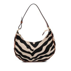 Celine Zebra Print Canvas Ava Shoulder Bag